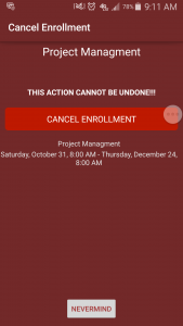 Student App - Cancel Enrollment
