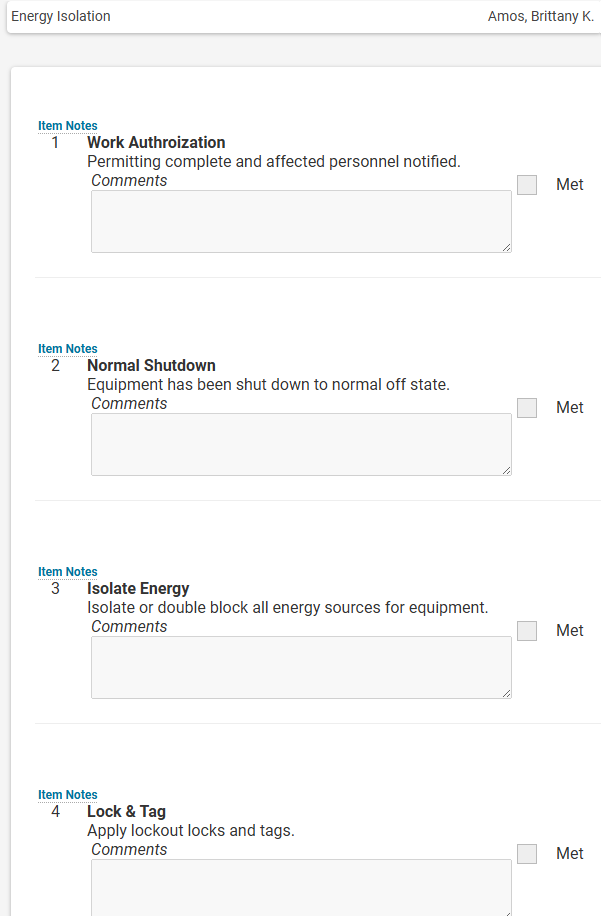 Browse Checklist